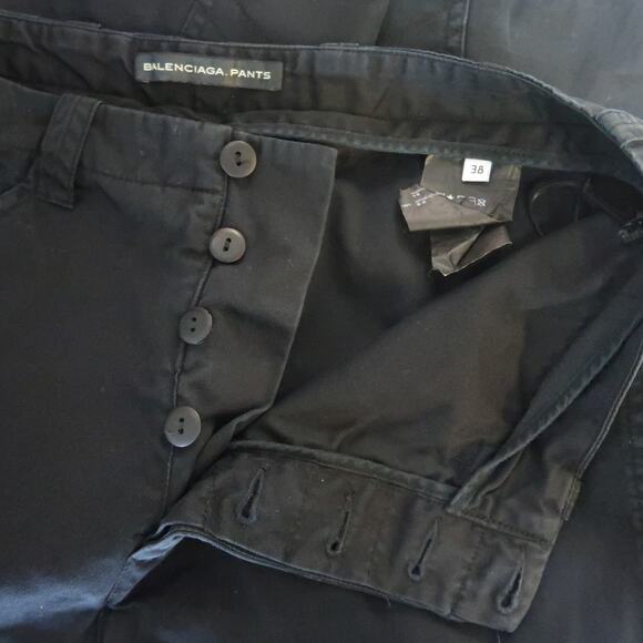 BALENCIAGA Size 6 Black Cotton Solid Casual Pants - Picture 8 of 9